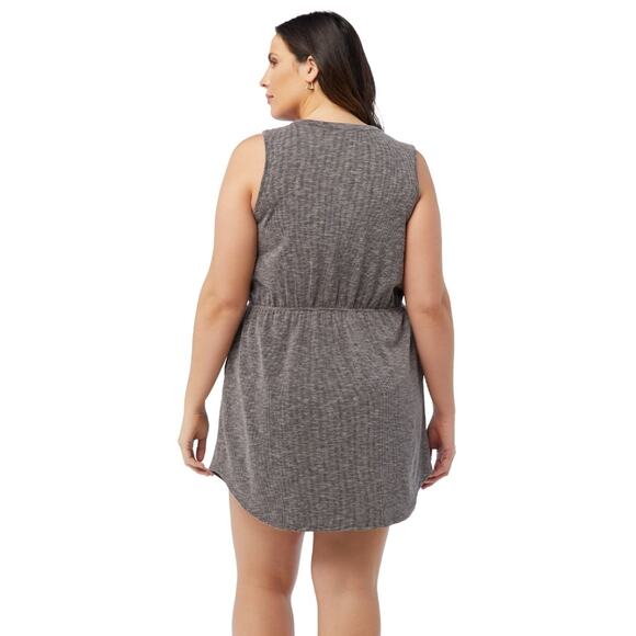 NWT Gilli Plus Size Sleeveless Button Down Mini Dress Size 2X Green-Blue - Picture 2 of 11